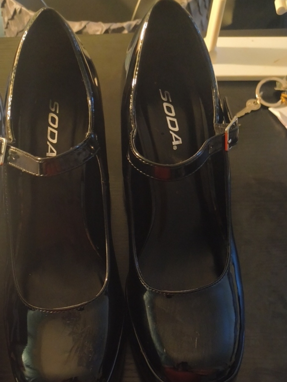 Soda Black Patent Mary Jane Pumps - Classic Women's Shoes